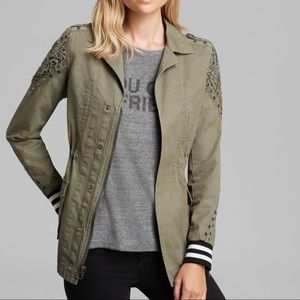 Pam & Gela Striped and Studded Green Jacket Size Small